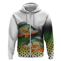 Colorful Crappie Fishing Green Scales Zip Hoodie Gradient Camo Pattern and Custom Name Fishing - Wonder Print Shop