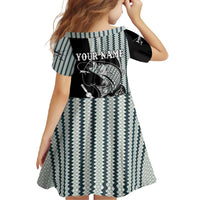 Striped Bass Jumping Graphic Family Matching Tank Maxi Dress and Hawaiian Shirt Rod Reel and Airplane on Fish Scale Pattern - Wonder Print Shop