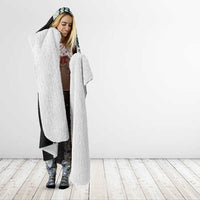 Striped Bass Jumping Graphic Hooded Blanket Rod Reel and Airplane on Fish Scale Pattern - Wonder Print Shop