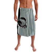 Striped Bass Jumping Graphic Lavalava Rod Reel and Airplane on Fish Scale Pattern - Wonder Print Shop