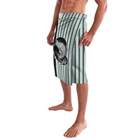 Striped Bass Jumping Graphic Lavalava Rod Reel and Airplane on Fish Scale Pattern - Wonder Print Shop