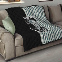 Striped Bass Jumping Graphic Quilt Rod Reel and Airplane on Fish Scale Pattern - Wonder Print Shop