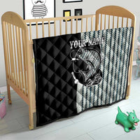 Striped Bass Jumping Graphic Quilt Rod Reel and Airplane on Fish Scale Pattern - Wonder Print Shop