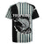 Striped Bass Jumping Graphic Rugby Jersey Rod Reel and Airplane on Fish Scale Pattern - Wonder Print Shop
