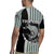 Striped Bass Jumping Graphic Rugby Jersey Rod Reel and Airplane on Fish Scale Pattern - Wonder Print Shop