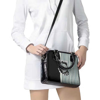 Striped Bass Jumping Graphic Shoulder Handbag Rod Reel and Airplane on Fish Scale Pattern - Wonder Print Shop