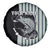 Striped Bass Jumping Graphic Spare Tire Cover Rod Reel and Airplane on Fish Scale Pattern - Wonder Print Shop