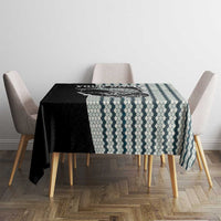 Striped Bass Jumping Graphic Tablecloth Rod Reel and Airplane on Fish Scale Pattern - Wonder Print Shop