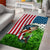 American Flag Bass Fishing Design Area Rug with Largemouth Bass and Green Grass Background - Wonder Print Shop