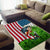 American Flag Bass Fishing Design Area Rug with Largemouth Bass and Green Grass Background - Wonder Print Shop
