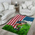 American Flag Bass Fishing Design Area Rug with Largemouth Bass and Green Grass Background - Wonder Print Shop