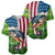 American Flag Bass Fishing Design Baseball Jersey with Largemouth Bass and Green Grass Background - Wonder Print Shop