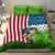 American Flag Bass Fishing Design Bedding Set with Largemouth Bass and Green Grass Background - Wonder Print Shop