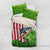 American Flag Bass Fishing Design Bedding Set with Largemouth Bass and Green Grass Background - Wonder Print Shop