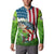 American Flag Bass Fishing Design Button Sweatshirt with Largemouth Bass and Green Grass Background - Wonder Print Shop