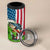 American Flag Bass Fishing Design 4 in 1 Can Cooler Tumbler with Largemouth Bass and Green Grass Background - Wonder Print Shop