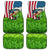 American Flag Bass Fishing Design Car Mats with Largemouth Bass and Green Grass Background - Wonder Print Shop