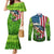 American Flag Bass Fishing Design Couples Matching Mermaid Dress and Long Sleeve Button Shirt with Largemouth Bass and Green Grass Background - Wonder Print Shop