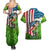 American Flag Bass Fishing Design Couples Matching Summer Maxi Dress and Hawaiian Shirt with Largemouth Bass and Green Grass Background - Wonder Print Shop