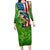 American Flag Bass Fishing Design Family Matching Long Sleeve Bodycon Dress and Hawaiian Shirt with Largemouth Bass and Green Grass Background - Wonder Print Shop