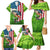 American Flag Bass Fishing Design Family Matching Mermaid Dress and Hawaiian Shirt with Largemouth Bass and Green Grass Background - Wonder Print Shop