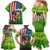American Flag Bass Fishing Design Family Matching Mermaid Dress and Hawaiian Shirt with Largemouth Bass and Green Grass Background - Wonder Print Shop