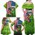 American Flag Bass Fishing Design Family Matching Off Shoulder Maxi Dress and Hawaiian Shirt with Largemouth Bass and Green Grass Background - Wonder Print Shop