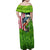 American Flag Bass Fishing Design Family Matching Off Shoulder Maxi Dress and Hawaiian Shirt with Largemouth Bass and Green Grass Background - Wonder Print Shop