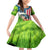 American Flag Bass Fishing Design Family Matching Off Shoulder Short Dress and Hawaiian Shirt with Largemouth Bass and Green Grass Background - Wonder Print Shop