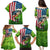 American Flag Bass Fishing Design Family Matching Puletasi and Hawaiian Shirt with Largemouth Bass and Green Grass Background - Wonder Print Shop