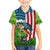 American Flag Bass Fishing Design Family Matching Short Sleeve Bodycon Dress and Hawaiian Shirt with Largemouth Bass and Green Grass Background - Wonder Print Shop