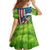 American Flag Bass Fishing Design Family Matching Summer Maxi Dress and Hawaiian Shirt with Largemouth Bass and Green Grass Background - Wonder Print Shop