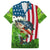 American Flag Bass Fishing Design Family Matching Summer Maxi Dress and Hawaiian Shirt with Largemouth Bass and Green Grass Background - Wonder Print Shop