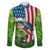 American Flag Bass Fishing Design Family Matching Summer Maxi Dress and Hawaiian Shirt with Largemouth Bass and Green Grass Background - Wonder Print Shop