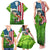 American Flag Bass Fishing Design Family Matching Tank Maxi Dress and Hawaiian Shirt with Largemouth Bass and Green Grass Background - Wonder Print Shop