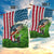 American Flag Bass Fishing Design Garden Flag with Largemouth Bass and Green Grass Background - Wonder Print Shop
