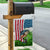 American Flag Bass Fishing Design Garden Flag with Largemouth Bass and Green Grass Background - Wonder Print Shop
