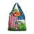 American Flag Bass Fishing Design Grocery Bag with Largemouth Bass and Green Grass Background - Wonder Print Shop