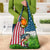 American Flag Bass Fishing Design Grocery Bag with Largemouth Bass and Green Grass Background - Wonder Print Shop