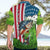 American Flag Bass Fishing Design Hawaiian Shirt with Largemouth Bass and Green Grass Background - Wonder Print Shop