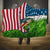 American Flag Bass Fishing Design Hooded Blanket with Largemouth Bass and Green Grass Background - Wonder Print Shop