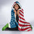 American Flag Bass Fishing Design Hooded Blanket with Largemouth Bass and Green Grass Background - Wonder Print Shop