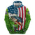 American Flag Bass Fishing Design Hoodie with Largemouth Bass and Green Grass Background - Wonder Print Shop