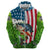 American Flag Bass Fishing Design Hoodie with Largemouth Bass and Green Grass Background - Wonder Print Shop