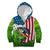 American Flag Bass Fishing Design Kid Hoodie with Largemouth Bass and Green Grass Background - Wonder Print Shop