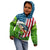American Flag Bass Fishing Design Kid Hoodie with Largemouth Bass and Green Grass Background - Wonder Print Shop