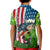 American Flag Bass Fishing Design Kid Polo Shirt with Largemouth Bass and Green Grass Background - Wonder Print Shop