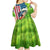 American Flag Bass Fishing Design Kid Short Sleeve Dress with Largemouth Bass and Green Grass Background - Wonder Print Shop