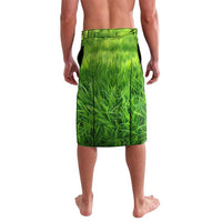 American Flag Bass Fishing Design Lavalava with Largemouth Bass and Green Grass Background - Wonder Print Shop