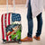 American Flag Bass Fishing Design Luggage Cover with Largemouth Bass and Green Grass Background - Wonder Print Shop
